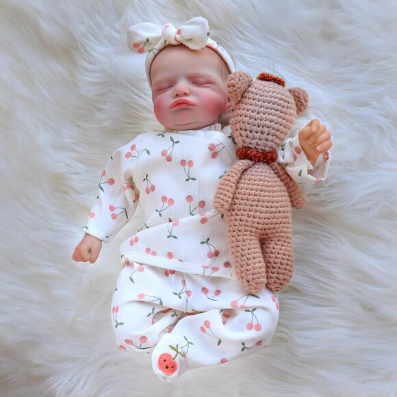 🆕18inch Soft Cloth Body Newborn Baby Poseable Limbs Rosalie-Green Baby Girl - Picture 7 of 7